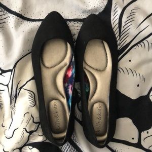 Black Almond Toe Flats- NWOT